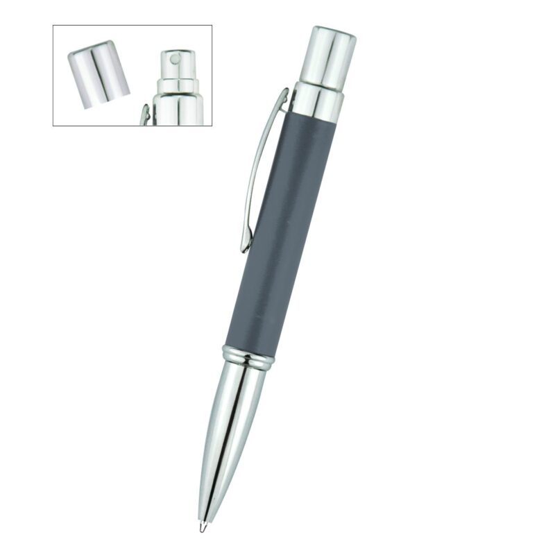 Restaurant Print Essentials 23 PR13351 1 GRAY DECORATED Aluminum Sanitizer Spray Bottle With Pen