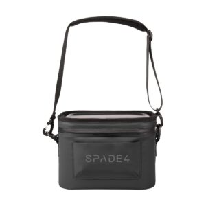 PR13801 1 BLACK DECORATED Trekker Water Resistant 6 Can Cooler Bag
