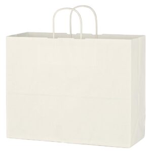 Custom Promotional Products 15 PR14081 1 WHITE DECORATED Kraft Paper White Shopping Bag 16 x 12 12