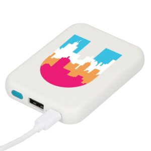 Custom Promotional Products 15 PR14195 1 White WH DECORATED Recycled ABS 3000 mAh Wireless Power Bank