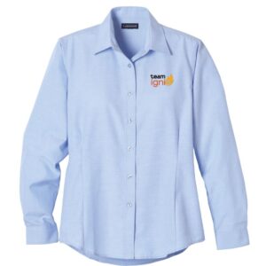 PR14833 1 Oxford Blue 434 DECORATED Womens TULARE OXFORD LS SHIRT