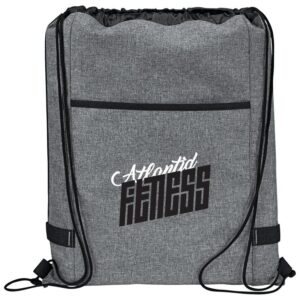 PR15095 1 Graphite GA DECORATED Reverb Drawstring Bag