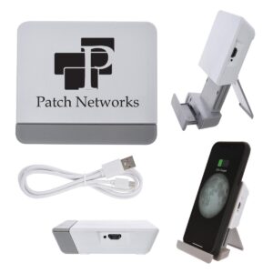 Custom Promotional Products 16 PR15841 1 WHITE DECORATED Compact Wireless Charging Pad Stand