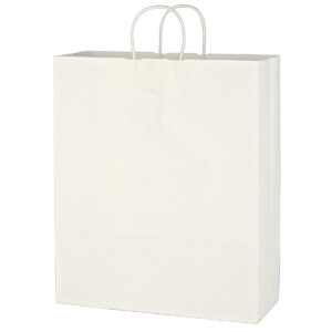 Custom Promotional Products 9 PR16555 1 WHITE DECORATED Kraft Paper White Shopping Bag 16 x 19