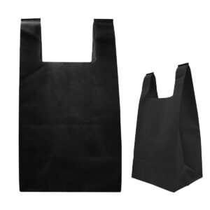 Custom Promotional Products 6 PR17361 1 BLACK DECORATED Reusable T Shirt Style Non Woven Tote Bag