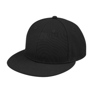 PR17867 1 BLACK DECORATED SHANE FLAT BILL CAP
