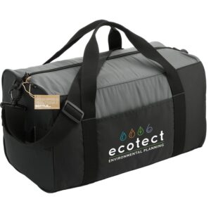PR18465 1 Black DECORATED NBN Trailhead Recycled Duffel
