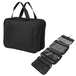 Custom Promotional Products 10 PR18917 1 BLACK DECORATED Big Easy Hanging Toiletry Bag
