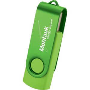 PR19659 1 Lime LM DECORATED Rotate 2Tone Flash Drive 8GB