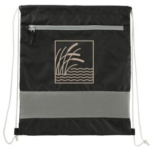 Custom Promotional Products 14 PR19787 1 Black BK DECORATED Sparks Recycled Drawstring Bag