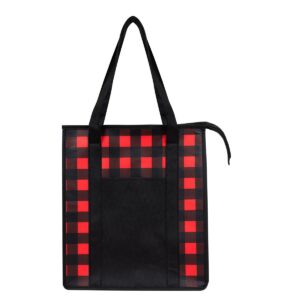 Custom Promotional Products 5 PR19987 1 RED WITH BLACK DECORATED Northwoods Non Woven Cooler Tote Bag