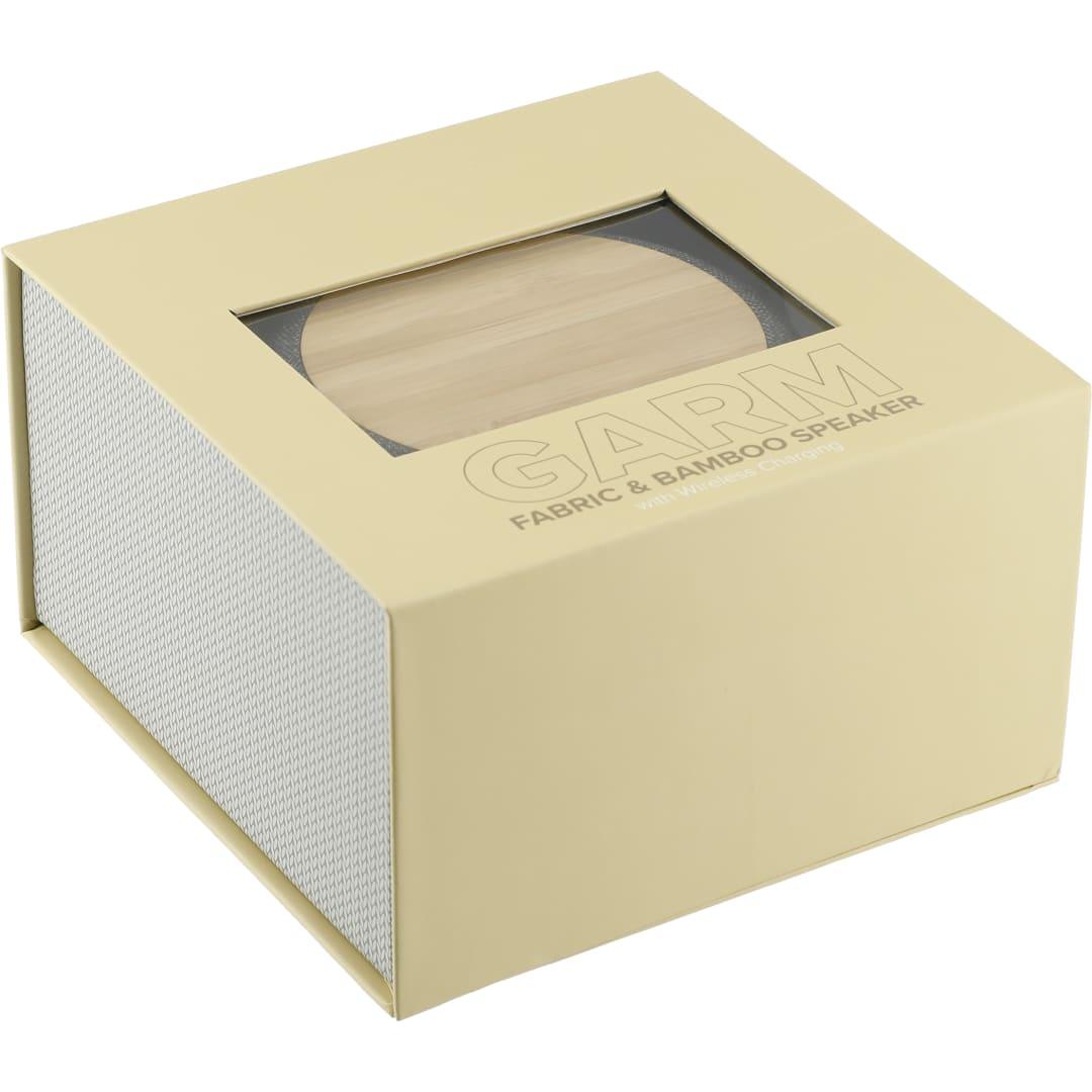 PR20101-Garm-Fabric-Bamboo-Speaker-with-Wireless-Chargin.jpg PR20101 Garm Fabric Bamboo Speaker with Wireless Chargin