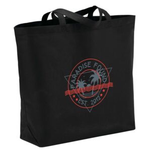 PR20107 1 Black BK DECORATED Challenger Jumbo Shopper Tote