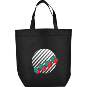 PR20141 1 Black BK DECORATED Challenger Non Woven Shopper Tote