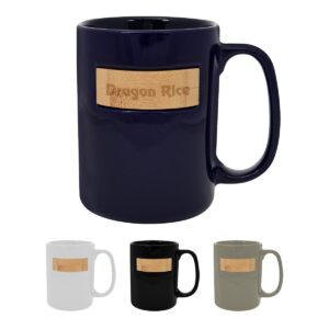 PR21147 15 Oz. Peek A Bamboo Stoneware Mug