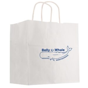 PR21231 Kraft Paper White Shopping Bag 10 x 13