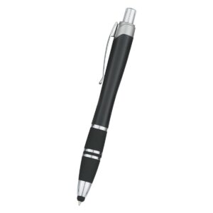 PR21451 1 BLACK DECORATED Tri Band Pen With Stylus