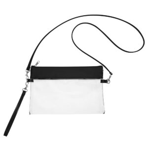 Custom Promotional Products 20 PR21545 1 CLEAR WITH BLACK DECORATED Game Day Clear Wristlet Pouch