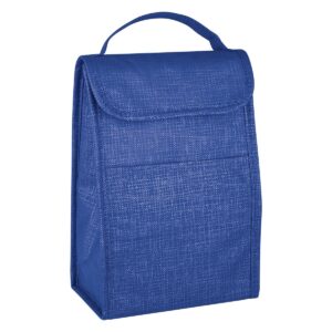 PR22199 1 BLUE DECORATED Crosshatch Lunch Bag