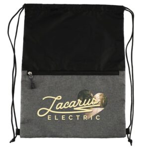 PR22393 1 Graphite GA DECORATED Recycled Graphite Drawstring