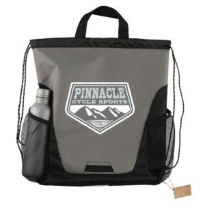 Custom Promotional Products 13 PR22409 1 Gray GY DECORATED Rainier Recycled Drawstring Bag