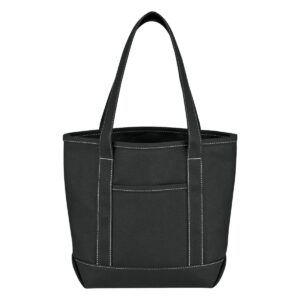 Custom Promotional Products 12 PR22419 1 BLACK DECORATED Small Cotton Canvas Yacht Tote Bag