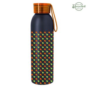 PR22509 1 MATTE BLACK DECORATED 22 Oz. Full Color Darby Aluminum Bottle