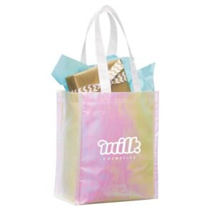 Custom Promotional Products 9 PR22705 1 Iridescent IR DECORATED Iridescent Non Woven Gift Tote