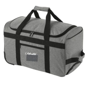 PR22903 1 Graphite GA DECORATED Graphite Recycled Wheeled Duffel
