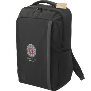 PR23085 1 Black BK DECORATED Tranzip Recycled 17 Computer Backpack