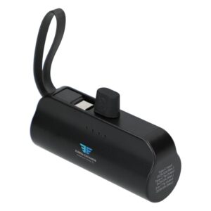 Custom Promotional Products 13 PR23225 1 Black BK DECORATED Hue 5000 mAh Power Bank with Multi Tips