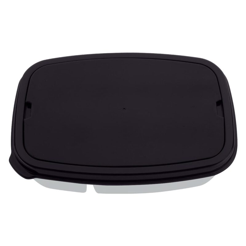 Restaurant Print Essentials 25 PR23305 1 BLACK DECORATED 2 Section Lunch Container