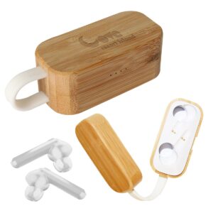 PR23343 TWS Earbuds In Bamboo Charging Case