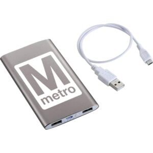 Custom Promotional Products 10 PR23527 1 Gray GY DECORATED Sleek Aluminum 4000 mAh Power Bank