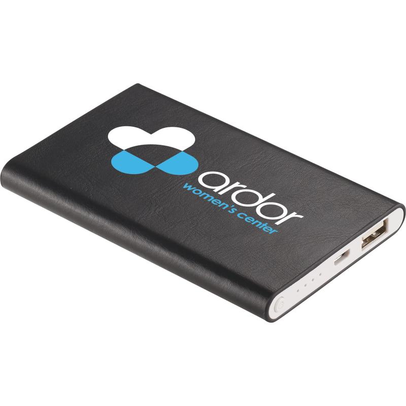 PR23861 1 Black BK DECORATED UL Listed Abruzzo 4000 mAh Power Bank