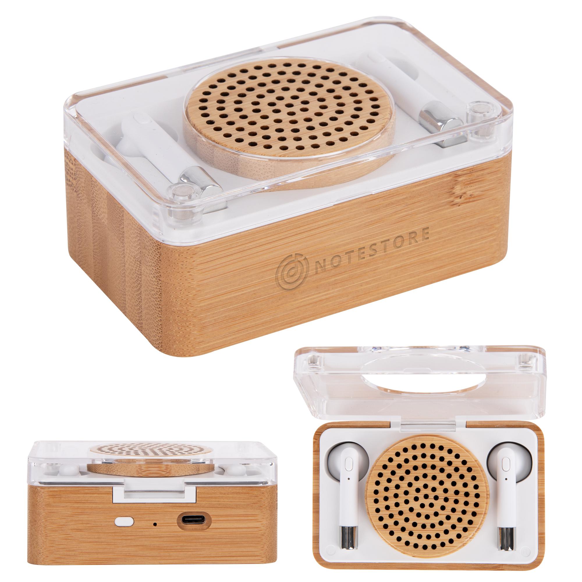 PR24259-Block-Party-Bamboo-Speaker-Wireless-Earbuds.jpg PR24259 Block Party Bamboo Speaker Wireless Earbuds