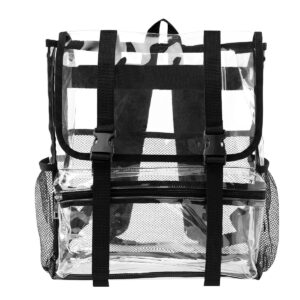 Custom Promotional Products 18 PR24305 1 CLEAR WITH BLACK DECORATED Clear Buckle Backpack