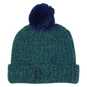 PR24349 1 LIGHT BLUE DECORATED Grace Collection Pom Beanie With Cuff