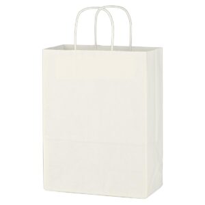Custom Promotional Products 6 PR24683 1 WHITE DECORATED Kraft Paper White Shopping Bag 10 x 13
