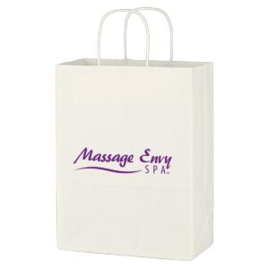 PR24683 Kraft Paper White Shopping Bag 10 x 13
