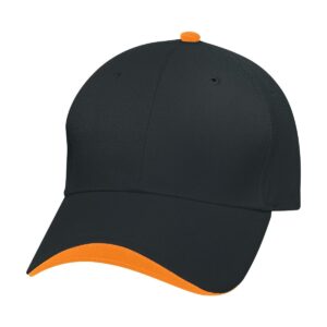 Custom Promotional Products 22 PR24699 1 BLACK WITH ORANGE DECORATED Wave Sandwich Cap