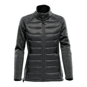 PR24897 1 BLACKDOLPHIN HEATHER DECORATED Stormtech Narvik Womens Hybrid Jacket