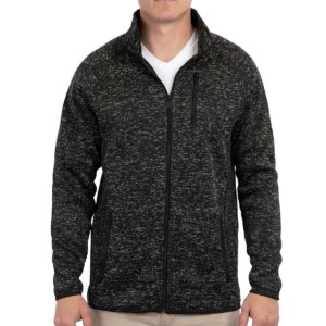 Custom Promotional Products 16 PR24995 1 HEATHER BLACK DECORATED Burnside Mens Sweater Knit Jacket
