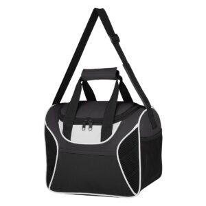 PR25123 1 BLACK DECORATED Mesh Accent Kooler Bag
