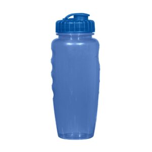 PR25249 1 TRANSLUCENT BLUE DECORATED 30 Oz. Poly Clear Gripper Bottle
