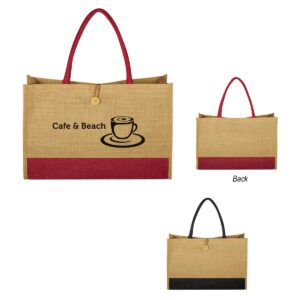 PR25439 Jute Box Tote Bag