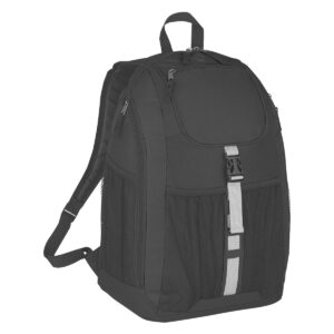 Custom Promotional Products 4 PR25575 1 BLACK DECORATED Deluxe Backpack