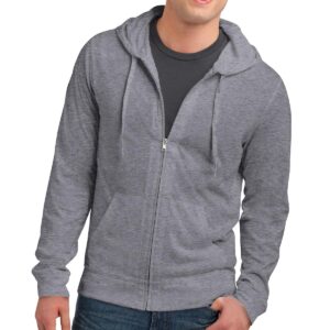 Custom Promotional Products 21 PR25685 2 Dark Heather Gray DECORATED District Young Mens Jersey Full Zip Hoodie