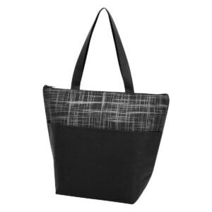Custom Promotional Products 11 PR25743 1 BLACK DECORATED Crosshatch Non Woven Cooler Bag