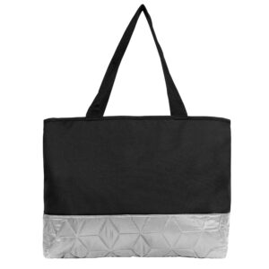 Custom Promotional Products 4 PR26041 1 BLACK WITH GRAY DECORATED Heritage Quilted Tote Bag